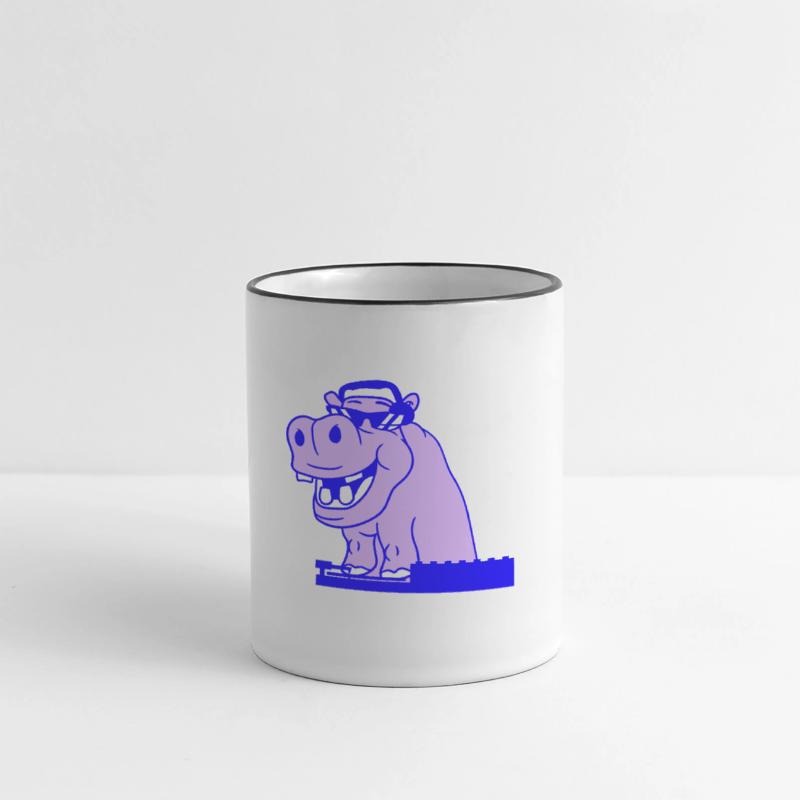 Funny DJ Cool Hippo Animal Mixing Music Party Club