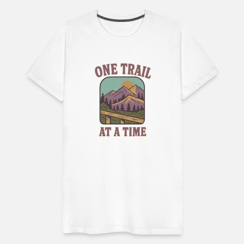 One trail at a time Vintage Hiking Nature Graphic