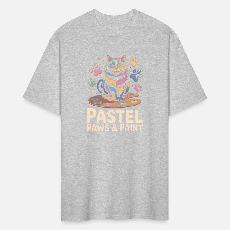 Pastel Paws & Paint Artistic Cat with Painted Paws