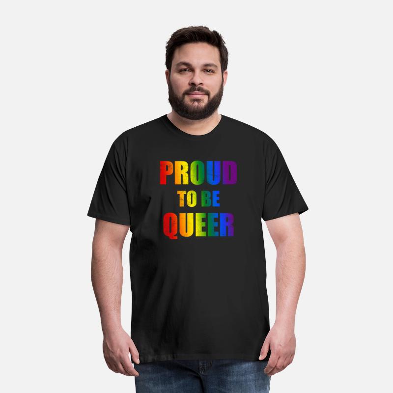 Proud to be queer - bold cracked rainbow text