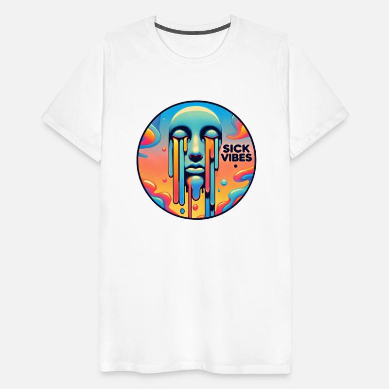 Psychedelic Melting Face with Vibrant Neon
