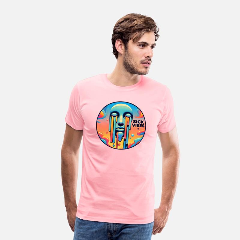 Psychedelic Melting Face with Vibrant Neon