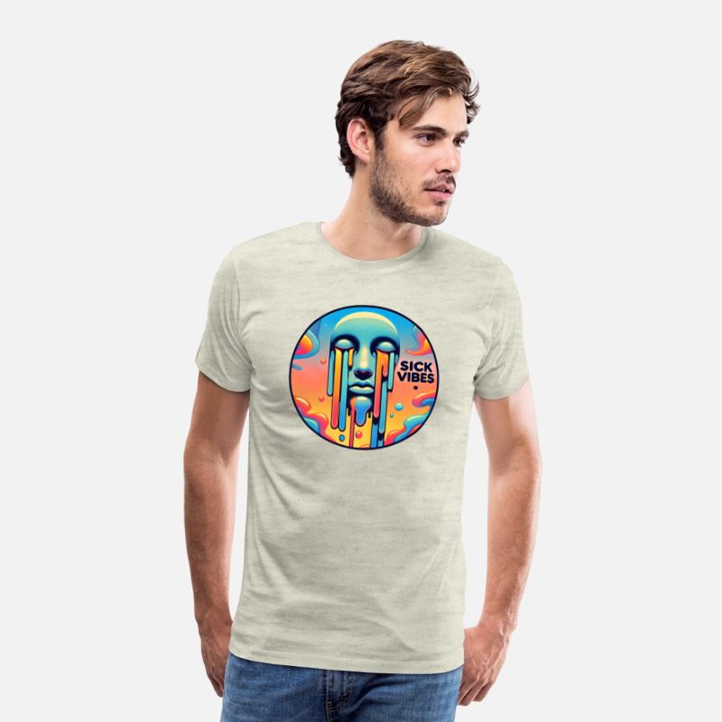 Psychedelic Melting Face with Vibrant Neon
