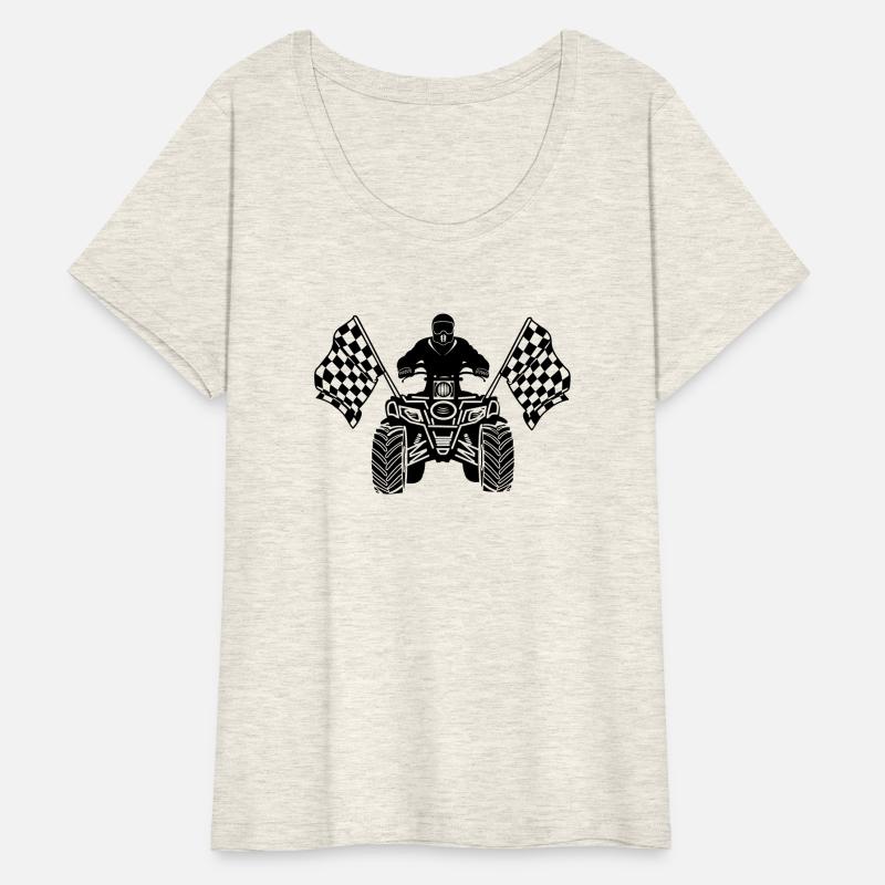 Quad bike with finish flags front