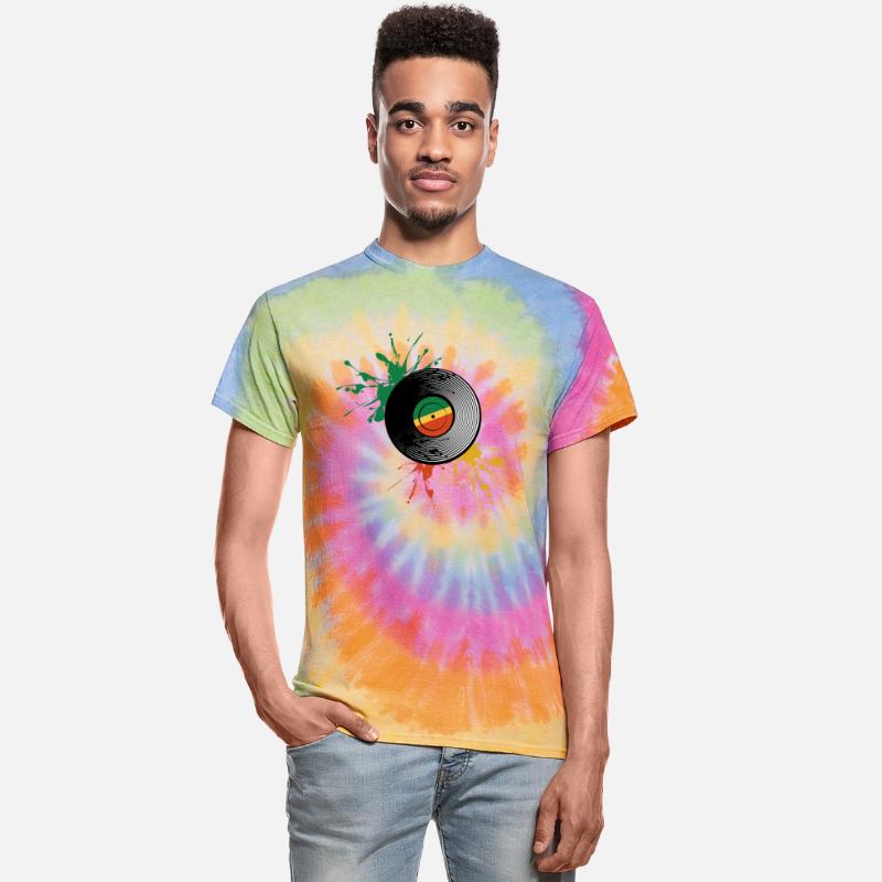 Rastafarian flag and vinyl record.