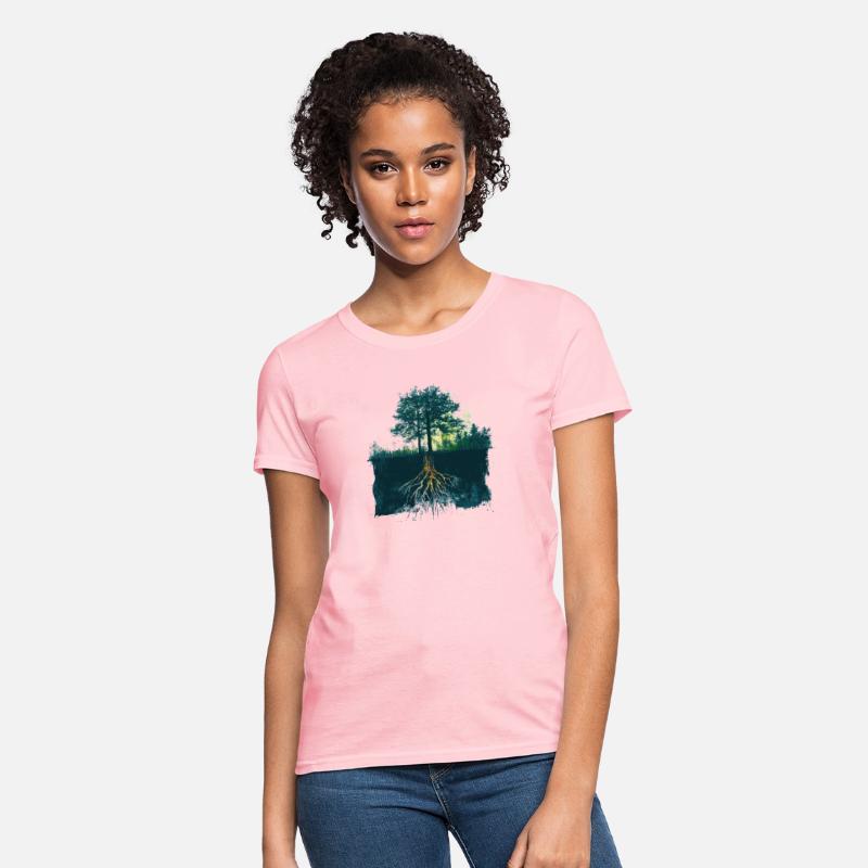 Rooted in Nature: Tree & Roots Graphic T-Shirt