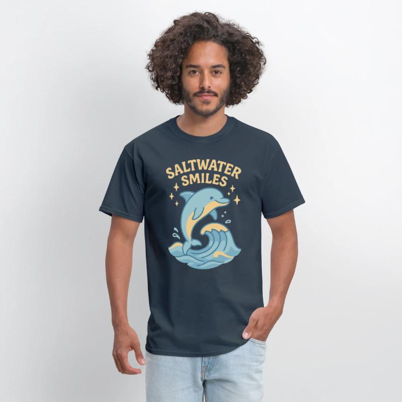 Saltwater Smiles | Cute Dolphin Wave Design