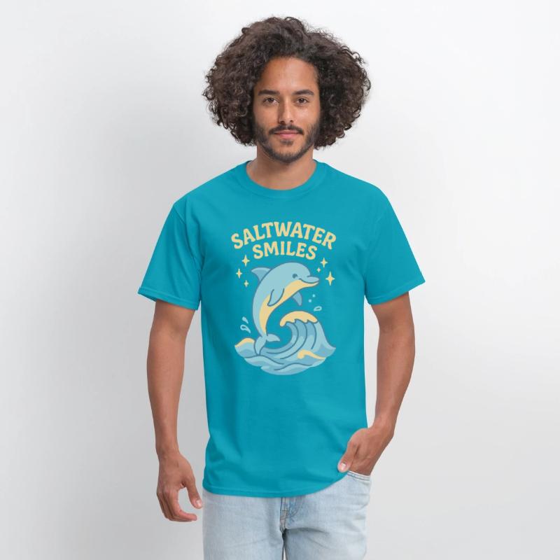 Saltwater Smiles | Cute Dolphin Wave Design
