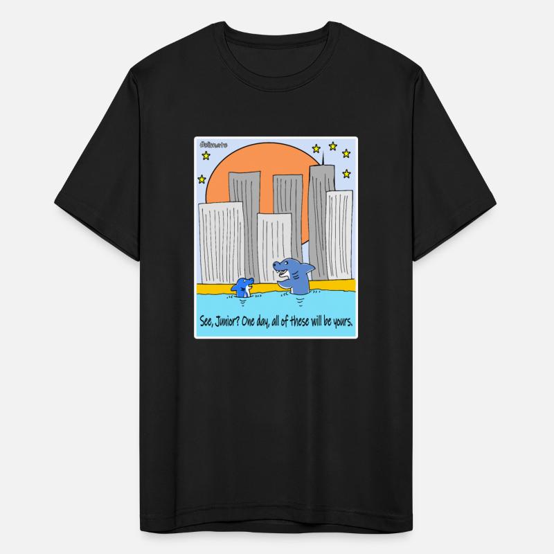 Shark Cartoon Satirical Climate Sketch Design