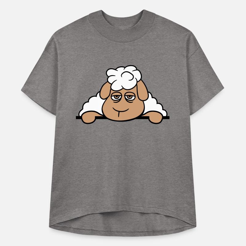 Sheep Tired Bored Behind Fence Wall Sign Looking