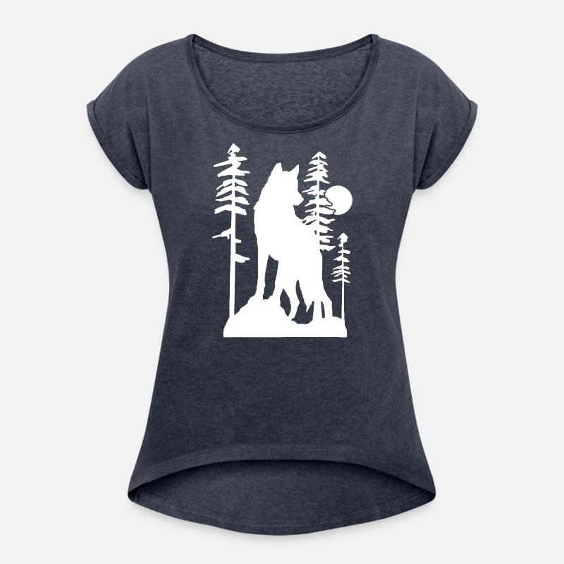 Silhouetted Wolf in Forest Scene