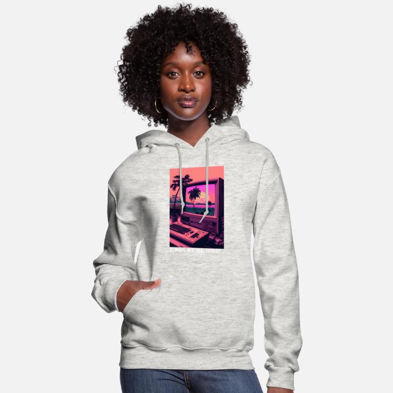 Simulation Over Retro Computer Monitor Vaporwave A