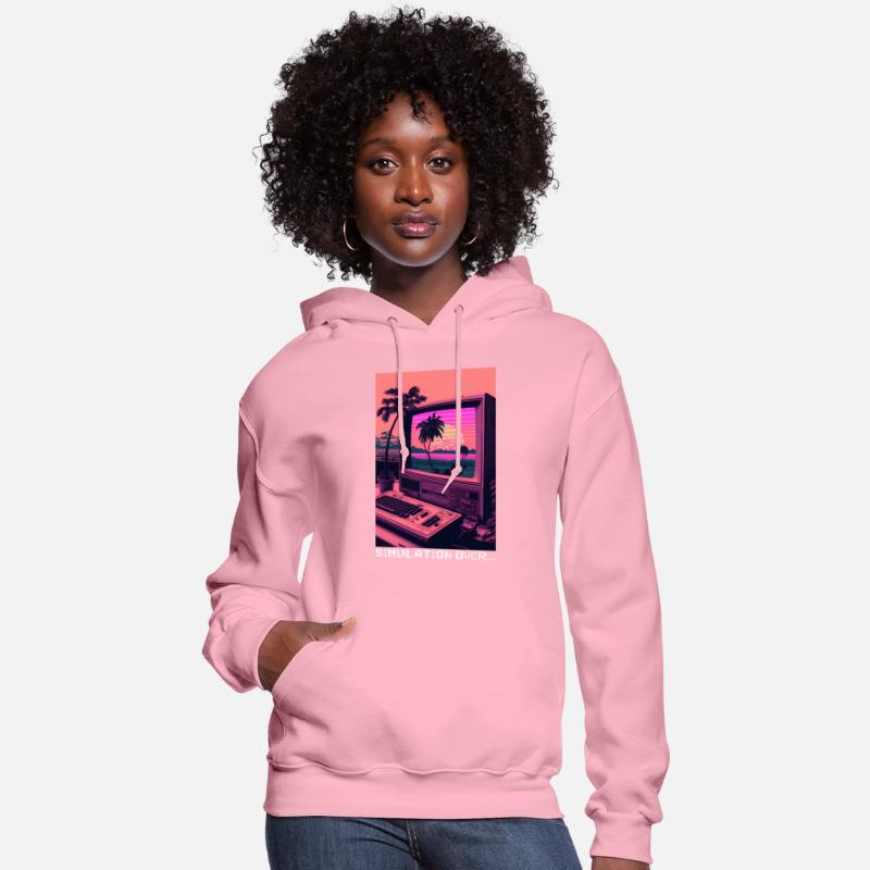 Simulation Over Retro Computer Monitor Vaporwave A