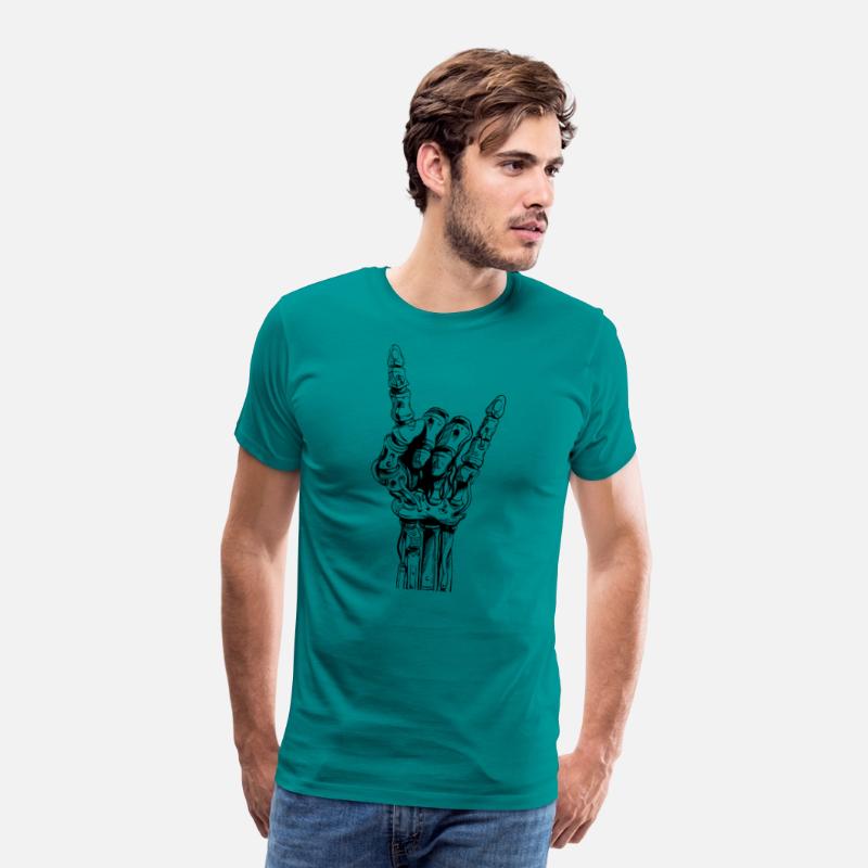 SKELETON ROCK GESTURE I Horned Hand Tshirt