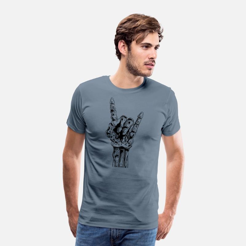 SKELETON ROCK GESTURE I Horned Hand Tshirt