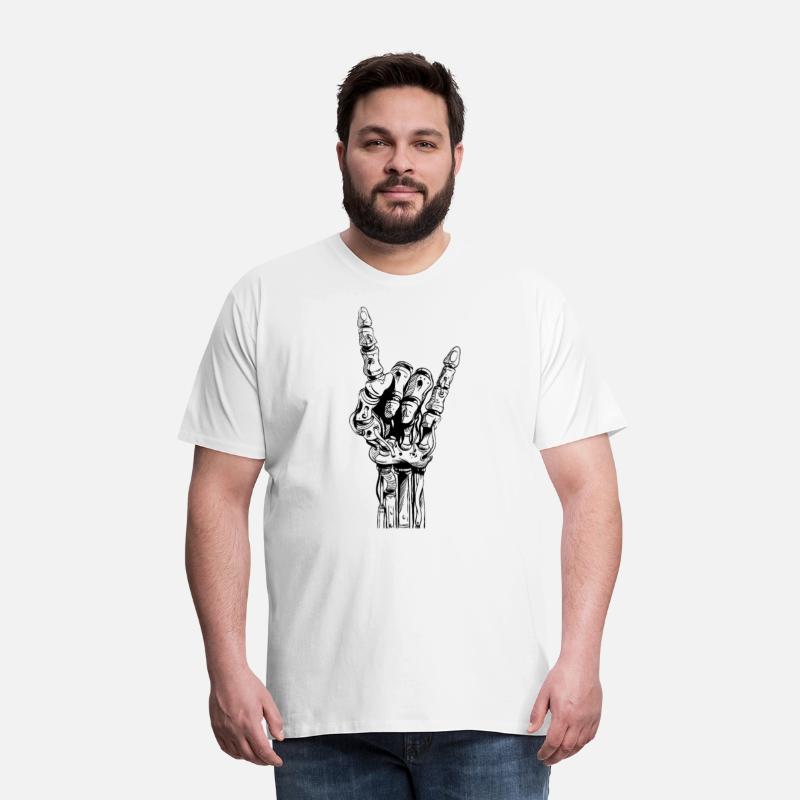 SKELETON ROCK GESTURE I Horned Hand Tshirt