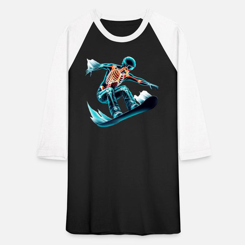 Skeleton Snowboarder Thrills in Motion