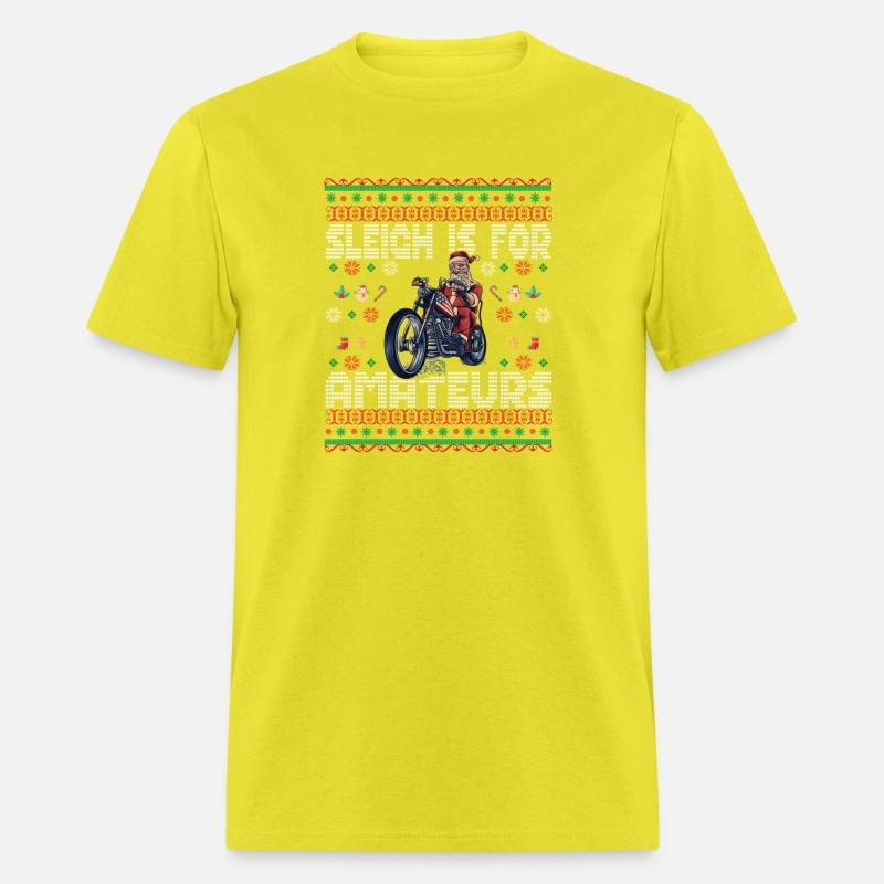 Sleigh Is For Amateurs Santa On A Motorcycle Ugly