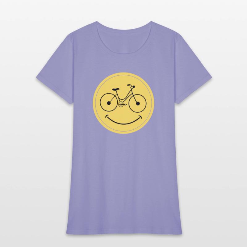 Smiling bicycle gifts yellow face for men and wome