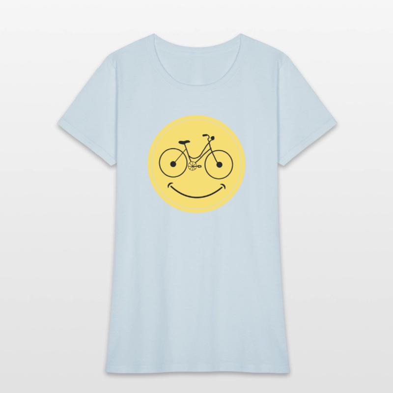 Smiling bicycle gifts yellow face for men and wome