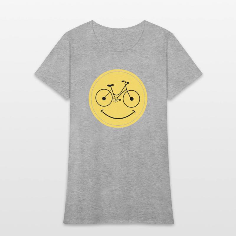 Smiling bicycle gifts yellow face for men and wome