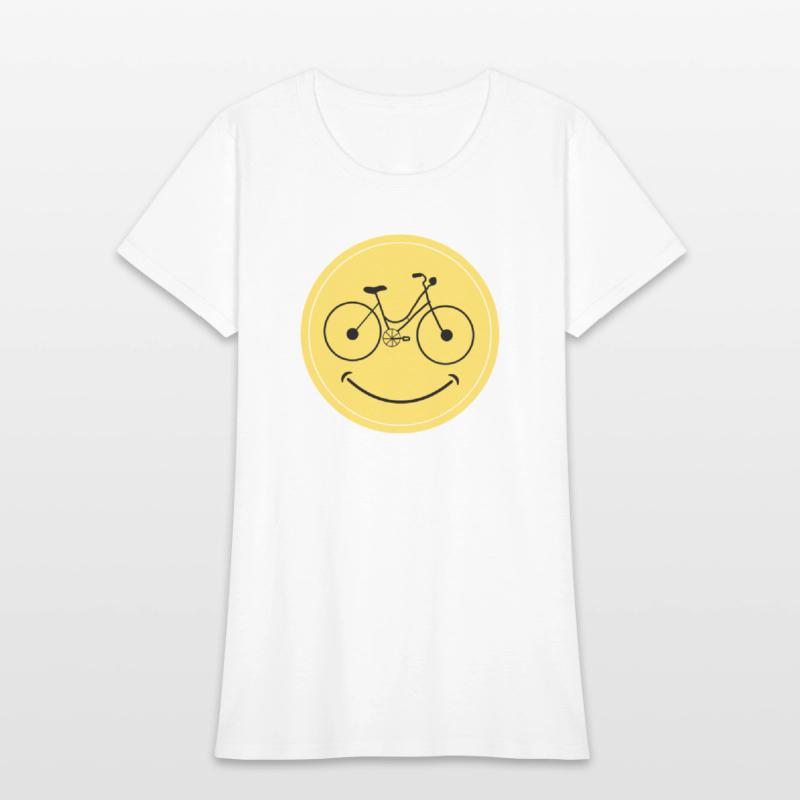 Smiling bicycle gifts yellow face for men and wome