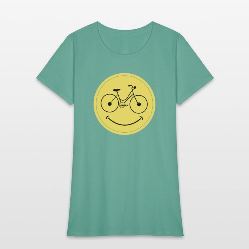 Smiling bicycle gifts yellow face for men and wome