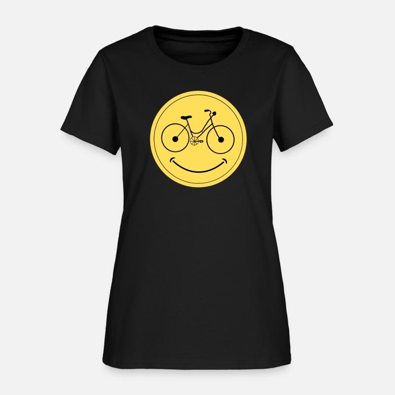 Smiling bicycle gifts yellow face for men and wome