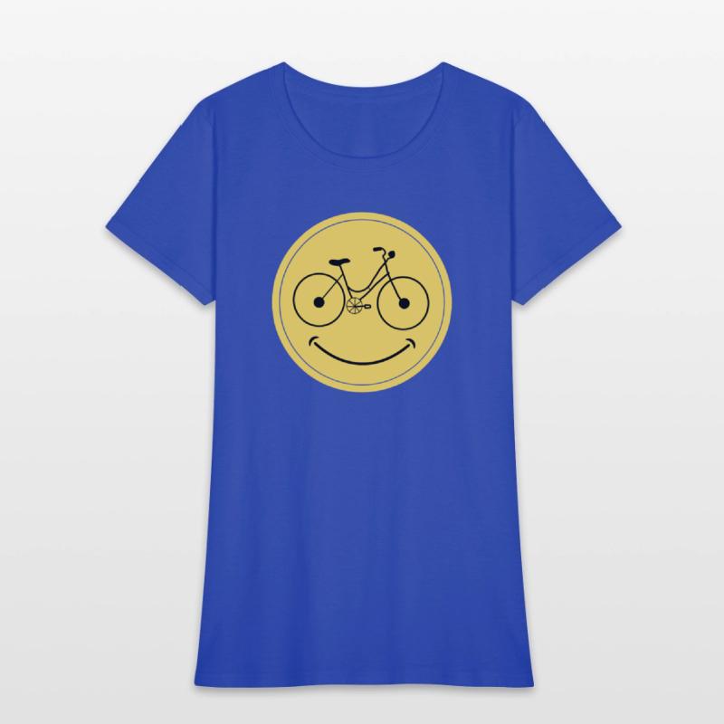 Smiling bicycle gifts yellow face for men and wome