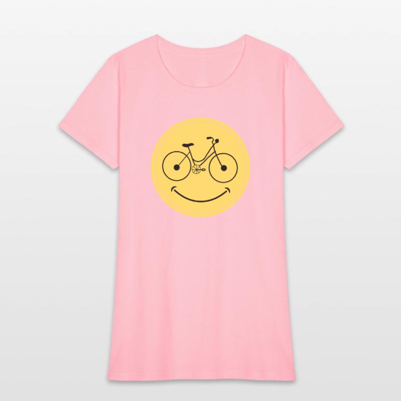 Smiling bicycle gifts yellow face for men and wome