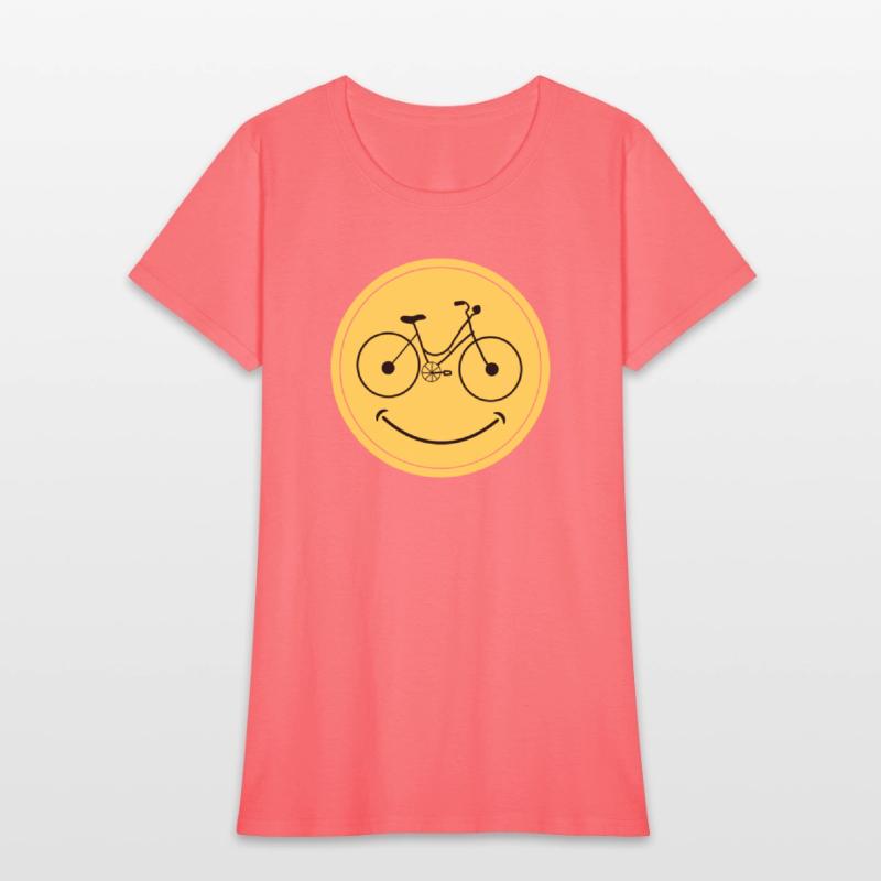 Smiling bicycle gifts yellow face for men and wome