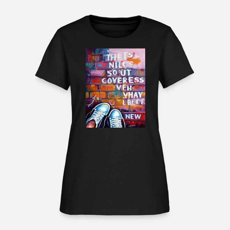 Sneaker Street Art: Rebel Typography on Brick Wal