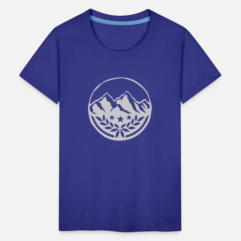 Stamp laurel wreath mountains