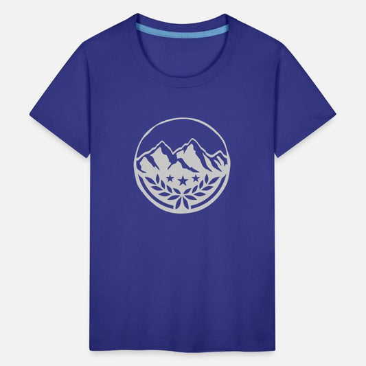 Stamp laurel wreath mountains