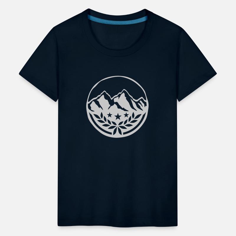 Stamp laurel wreath mountains