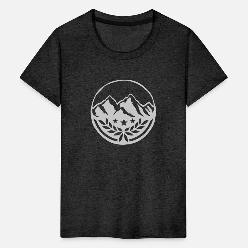 Stamp laurel wreath mountains