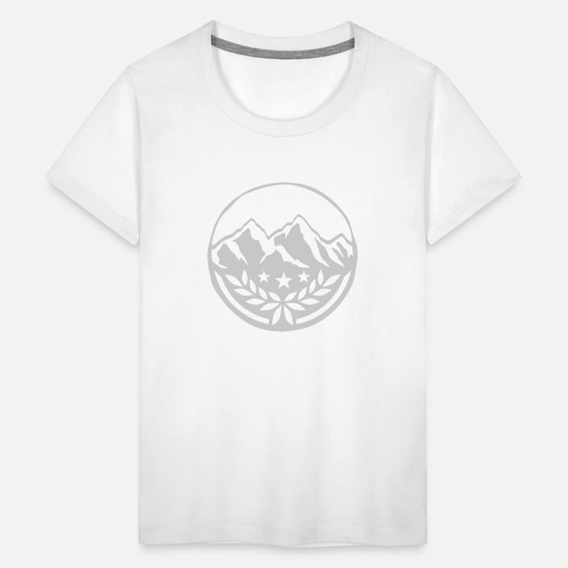 Stamp laurel wreath mountains