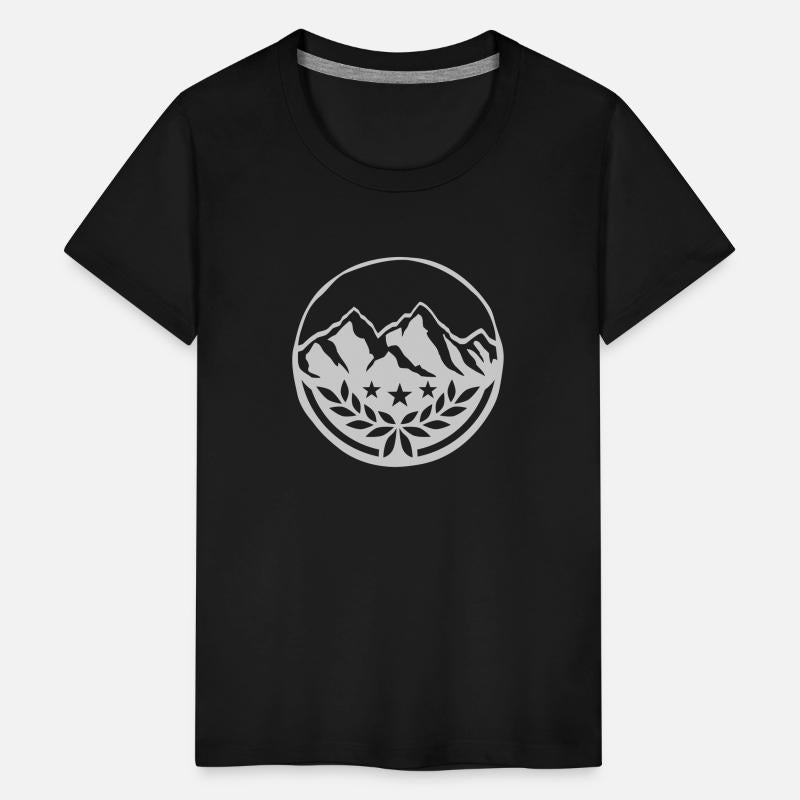 Stamp laurel wreath mountains