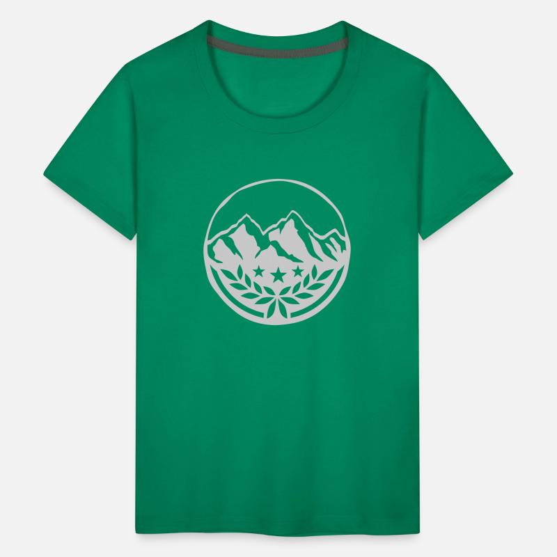 Stamp laurel wreath mountains