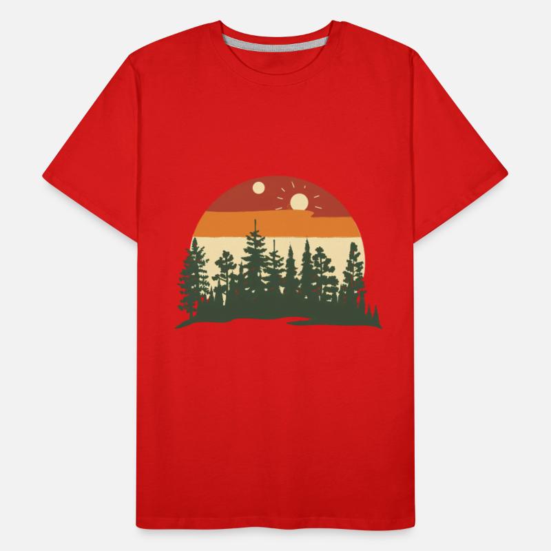 Sunset Silhouette Pine Forest Retreat