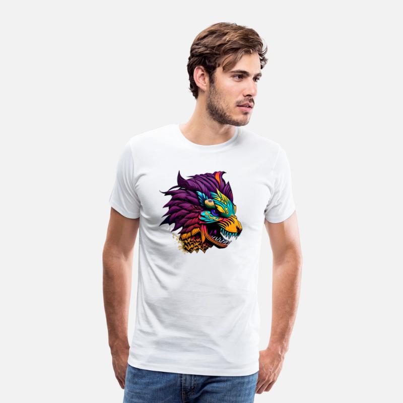 The Regal King with a Purple Feathers Mane