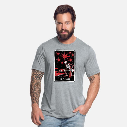 The Star Blood Red Skeleton Skull Tarot Card