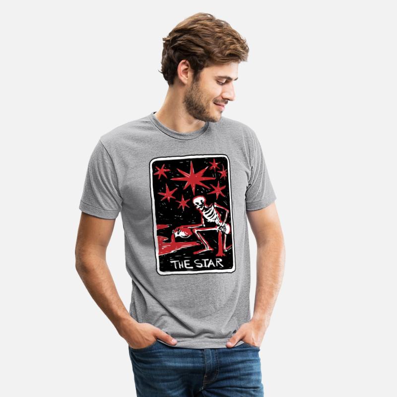 The Star Blood Red Skeleton Skull Tarot Card