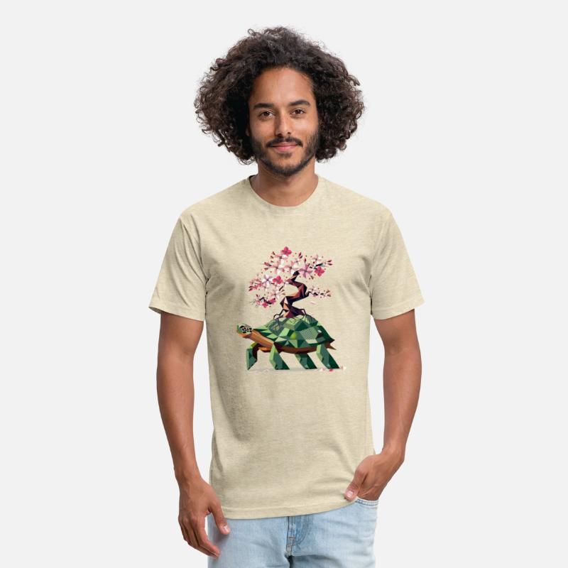 Turtle with blooming cherry blossom bonsai