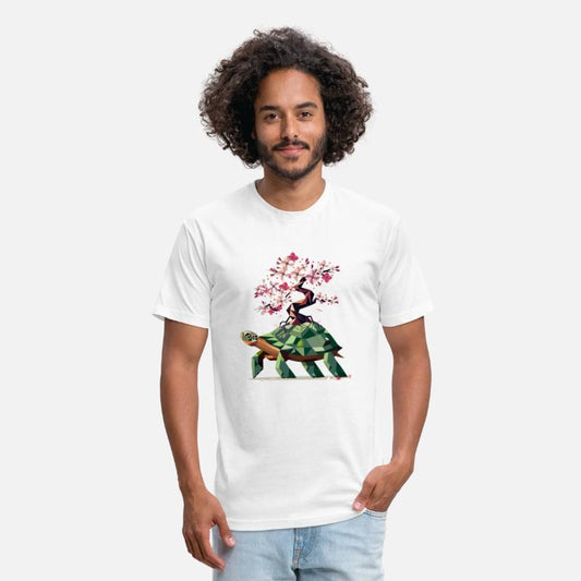 Turtle with blooming cherry blossom bonsai