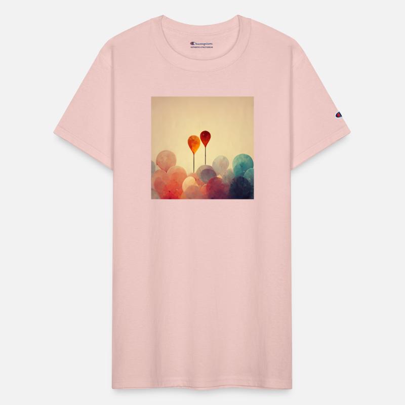 Two Calm Floating Balloons, Minimalist Painting