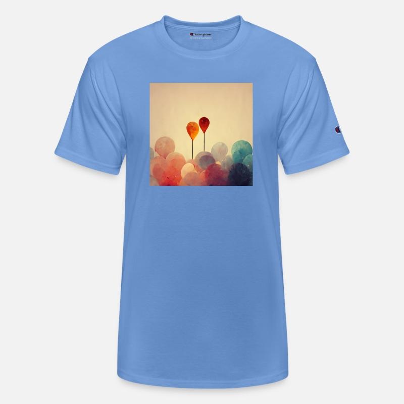 Two Calm Floating Balloons, Minimalist Painting