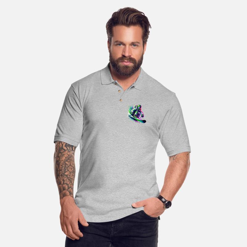 Vibrant Neon Skiing Warrior