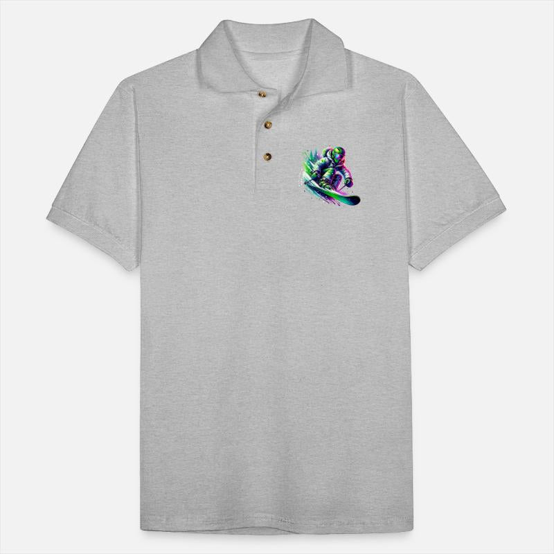 Vibrant Neon Skiing Warrior