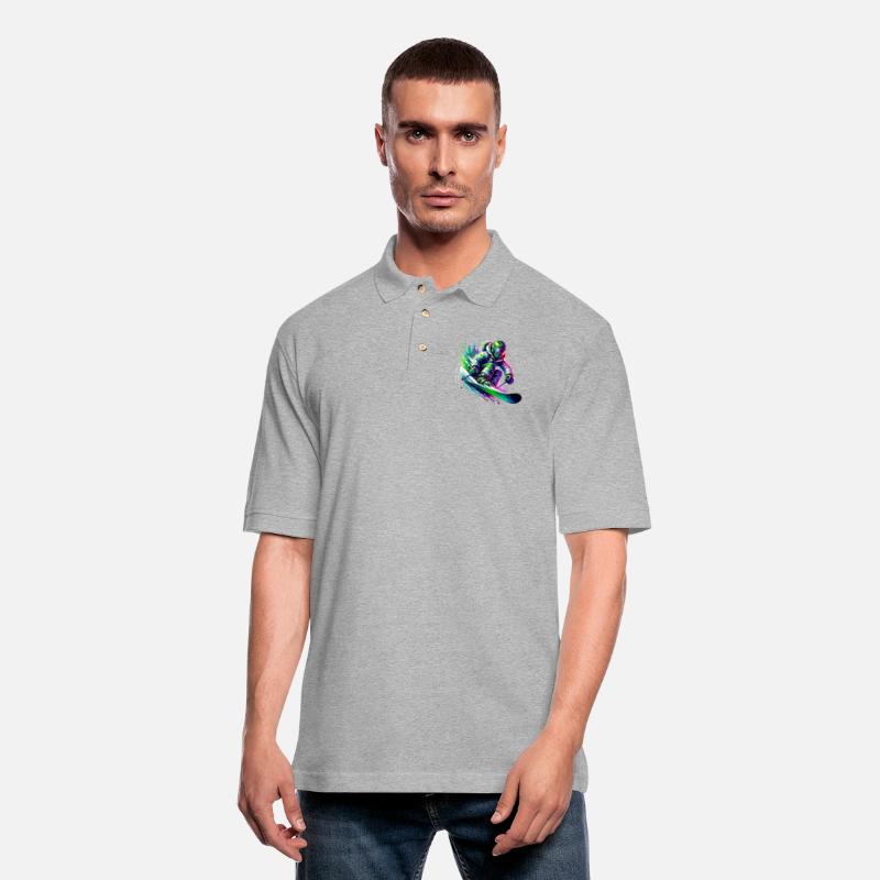 Vibrant Neon Skiing Warrior